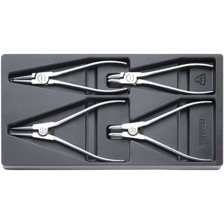 STAHLWILLE TOOLS Set w.4 pliers, chrome plated 4-pcs. 96650004